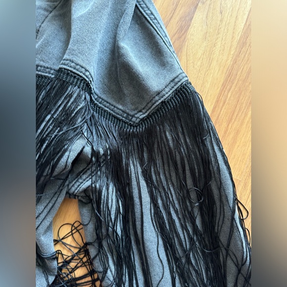 Flared jean jacket, black - Picture 5 of 8